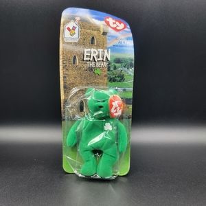 Ty Beanie Baby Erin the Bear 1999 McDonalds Green White Vintage Rare Collectors